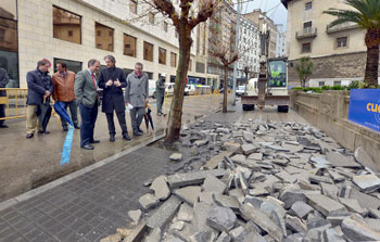 Obras de inicio de peatonalización de la calle Cádiz. Foto cortesía Ayuntamiento de Santander Obras de inicio de peatonalización de la calle Cádiz. Foto cortesía Ayuntamiento de Santander