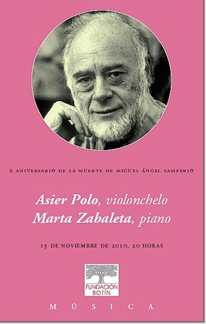 Portada del programa del concierto aniversario de la muerte de Miguel Ángel Samperio Portada del programa del concierto aniversario de la muerte de Miguel Ángel Samperio